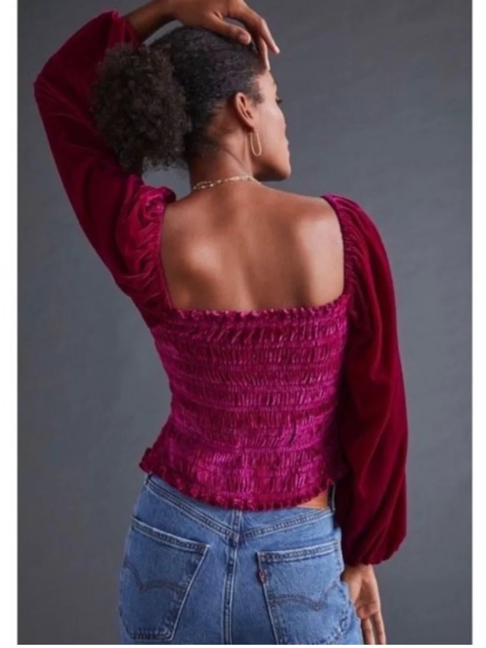 Anthropologie smocked puff